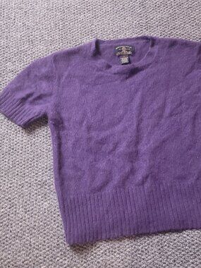 VINTAGE American Eagle Rabbit Hair Sweater Womens M Medium Wool Purple AEO y2k